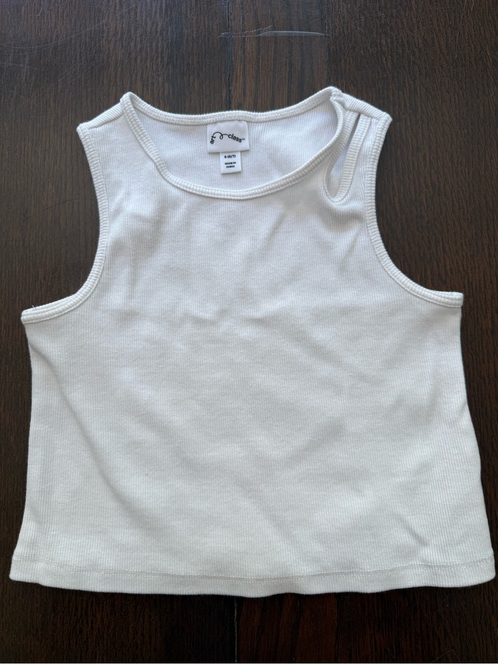 Art Class  White Ribbed Tank Top girls small 7/8
